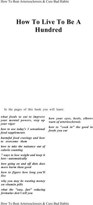 Product picture How to Live to Be a Hundred