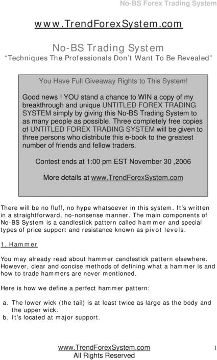 Product picture No-BS Trading System 